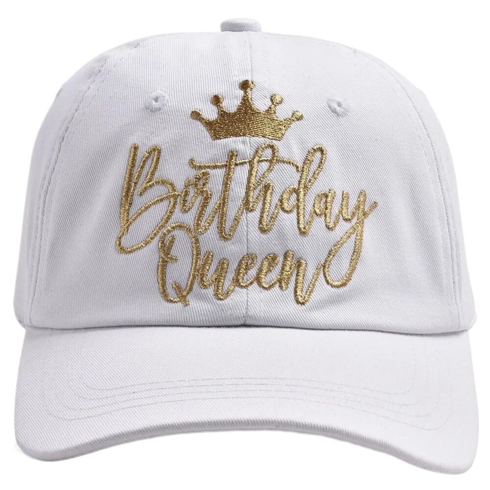 3740 Birthday Party Hats Funny Birthday Squad Embroidery Adjustable White